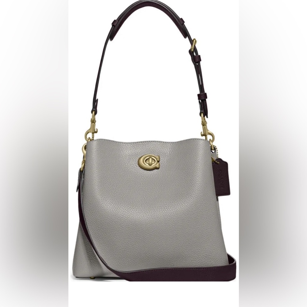 Coach Willow dove grey colorblock bucket bag